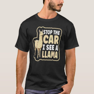 Camiseta Engraçado Pare O Carro Eu Vejo Uma Lhama Citação P