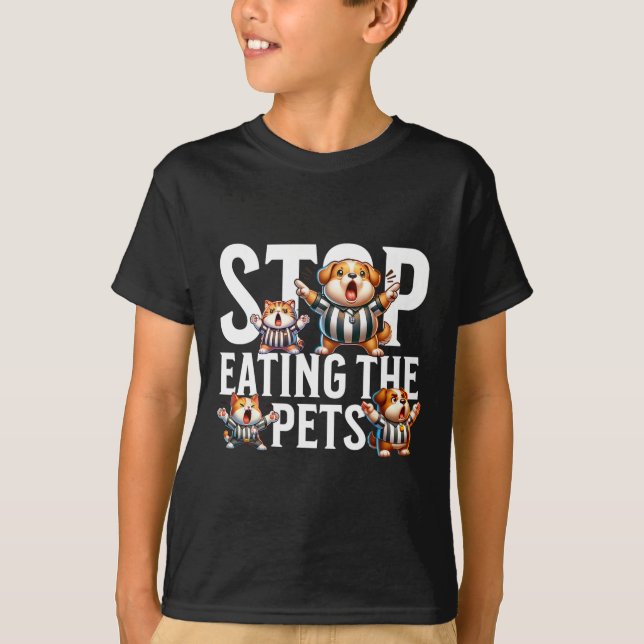 Camiseta Engraçado Parem De Comer Cães E Gatos Springfield  (Frente)