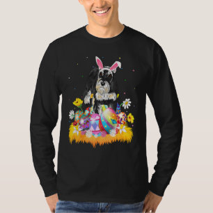 Camiseta Engraçado Páscoa de Ovo Schnauzer Páscoa Domingo