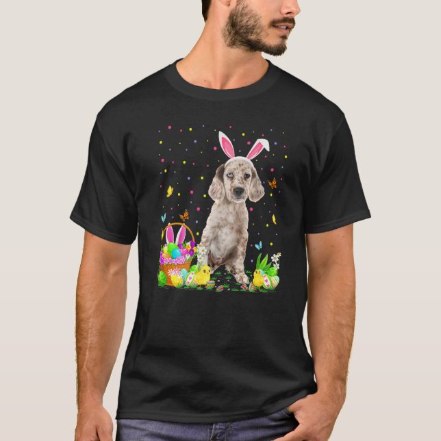 Camiseta Engraçado Páscoa de Ovos Caçando Páscoa de Cachorr (Frente)