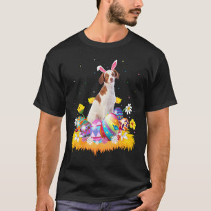 Camiseta Engraçado Páscoa Egg Brittany Spaniel Páscoa Sun