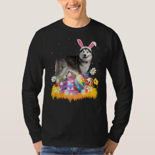 Camiseta Engraçado Páscoa no Ovo do Alasca Malamute Dog Pás