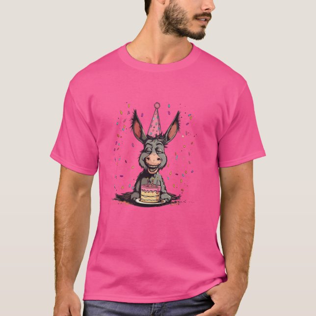 Camiseta Engraçado Passagem de Donkey de Aniversário para M (Frente)