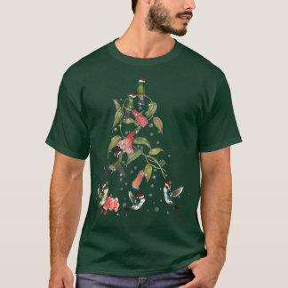 Camiseta Engraçado Pássaro Hummingave Árvore De Natal Porco