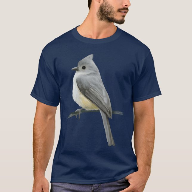 Camiseta Engraçado Pássaro Tufditmouse (Frente)