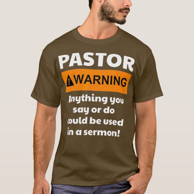 Camiseta Engraçado    PastorAdvertência Posso Colocá-Lo Em  (Frente)