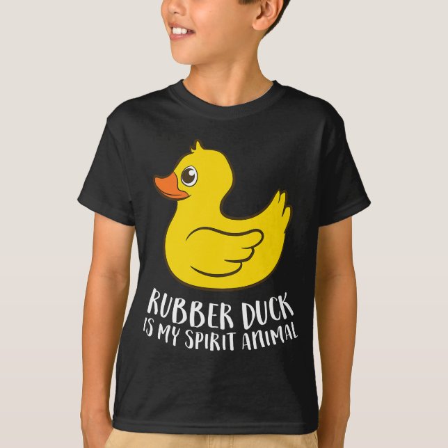 Camiseta Engraçado Pato de Borracha Espírito Animal Engraça (Frente)