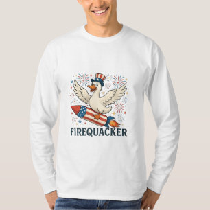 Camiseta Engraçado Pato de Borracha EUA Patriótico Firequac