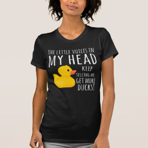 Camiseta Engraçado Pato de Borracha Vozes Pequenas na minh