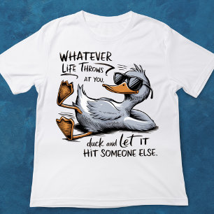 Camiseta Engraçado Pato Humoroso Em Vidraças T-Shirt