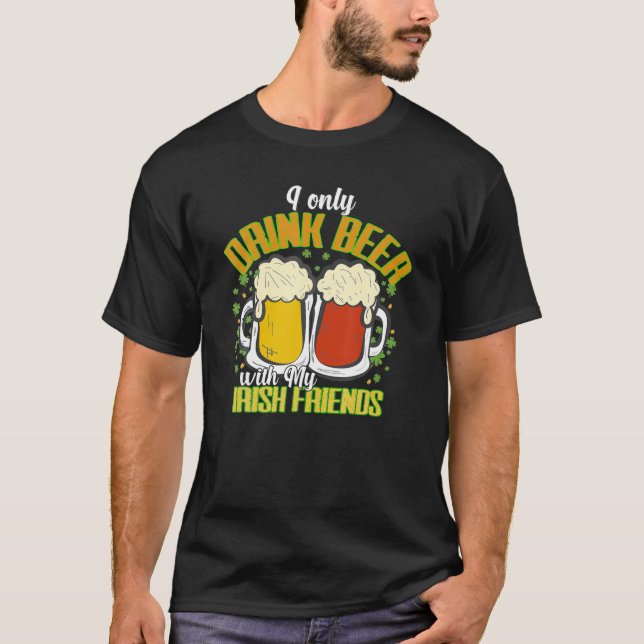 Camiseta Engraçado Patriches Bebendo Citação Rua Paddys Beb (Frente)