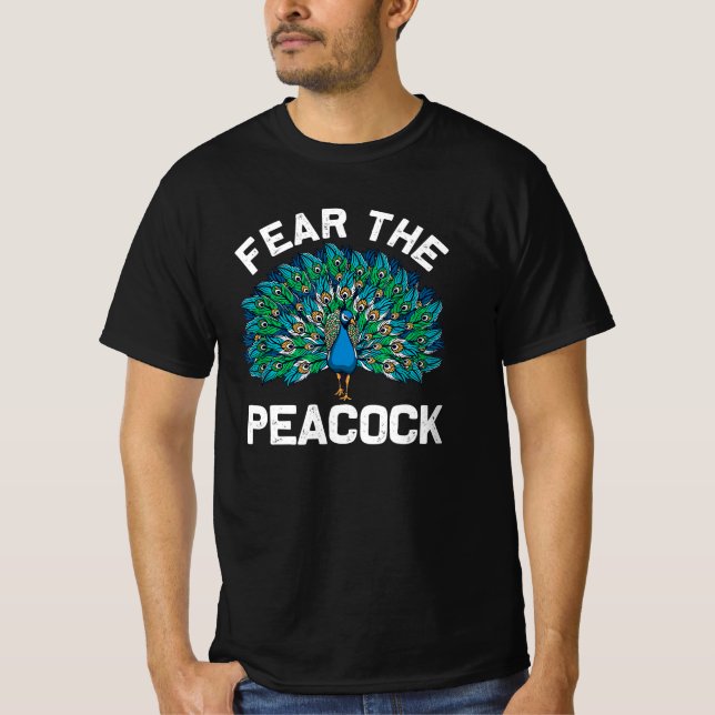 Camiseta Engraçado Pavão Medo Pavão (Frente)