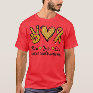 Camiseta Engraçado Paz Amor Cura Consciência de Canceres In