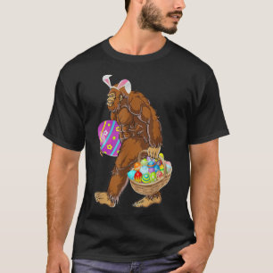 Camiseta Engraçado Pé-Grande Caçando Ovos de Páscoa