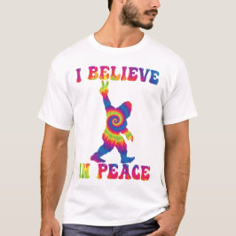 Camiseta Engraçado Pé Grande Eu Acredito Em Paz