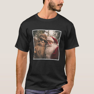 Camiseta Engraçado Pé Grande Noel Claus Selfie Natal Pa