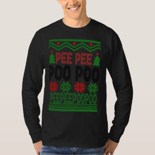 Camiseta Engraçado Pee Poo Poo Poo Feio Suor de Natal Suado