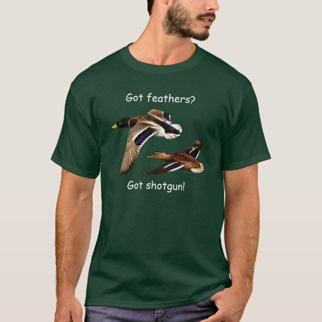 Camiseta Engraçado Penas Têm Caça De Pato De Aranha (Frente)