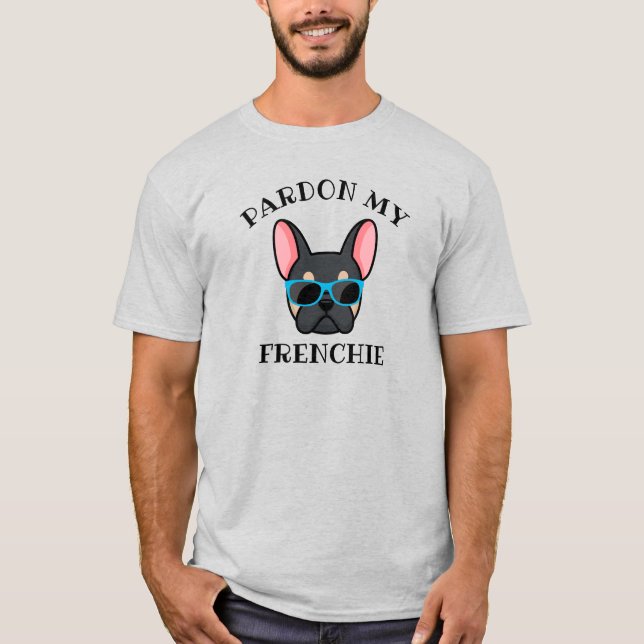 Camiseta Engraçado, Perdão, meu francês Black Tan French Bu (Frente)