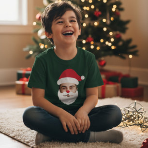 Camiseta Engraçado Personalidade do Rosto do Pai Natal