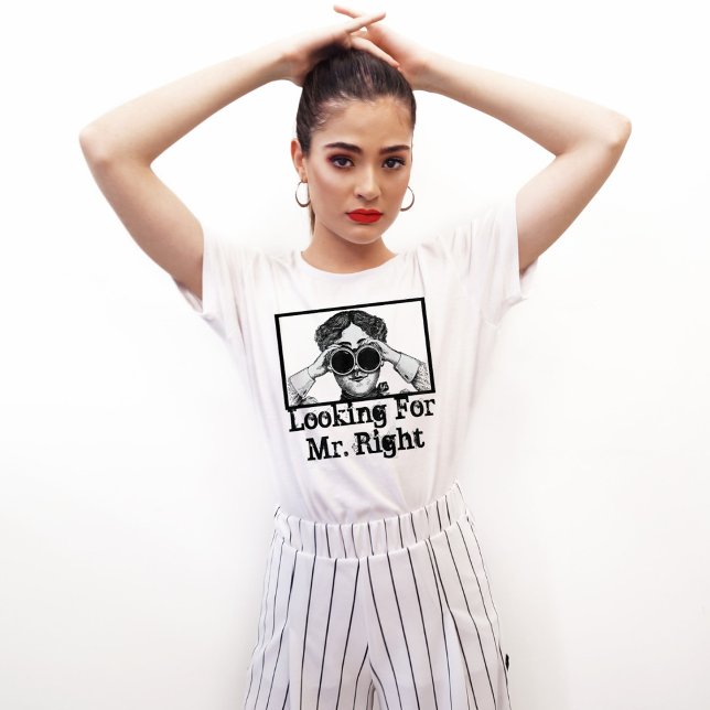 Camiseta Engraçado personalizado à procura do Sr. Certo (Criador carregado)