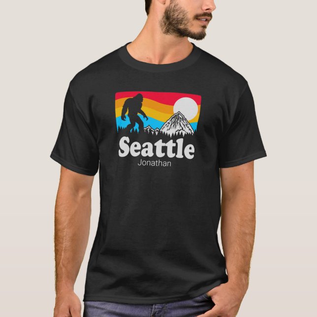 Camiseta Engraçado Personalizado Pé Grande Seattle (Frente)