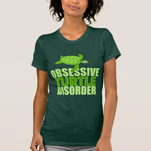 Camiseta Engraçado Perturbação Obsessiva das Tartarugas (Frente)