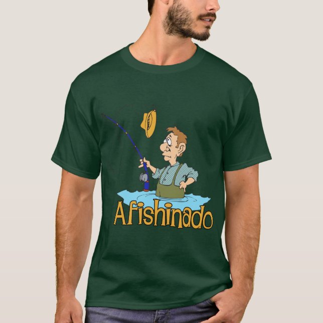 Camiseta Engraçado Pesca Afishinado (Frente)