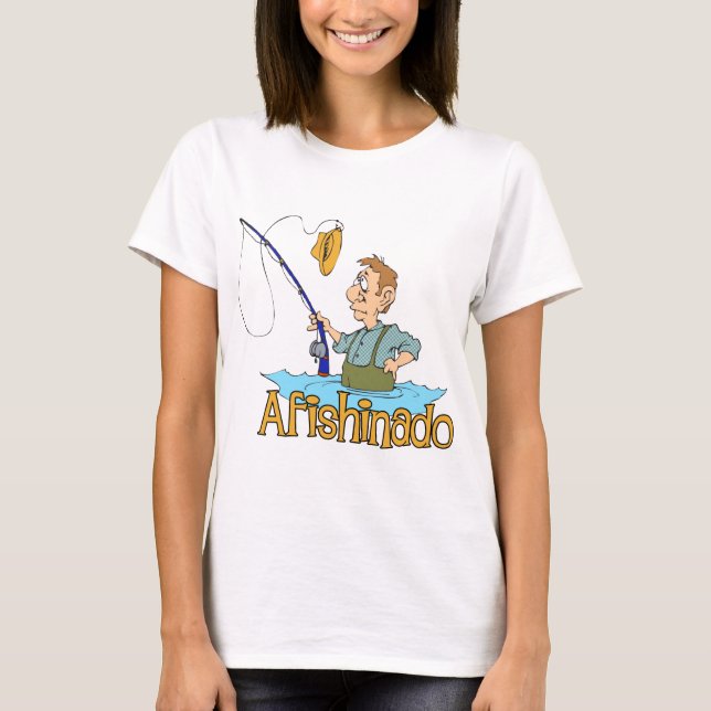 Camiseta Engraçado Pesca Afishinado (Frente)