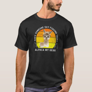 Camiseta Engraçado Pescar Alpaca Meu Pescador de Artes Ang