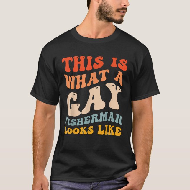 Camiseta Engraçado Pescar Orgulho gay Que Parece Um Pescado (Frente)