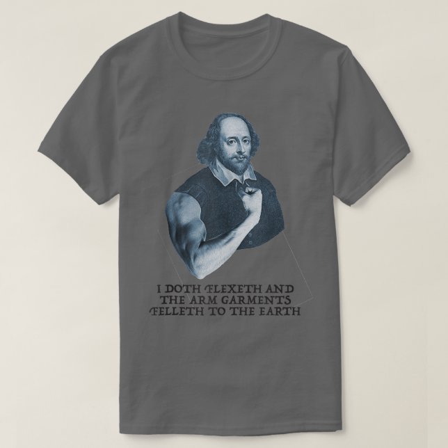 Camiseta Engraçado Peso de Workout Levantando Shakespeare H (Frente do Design)