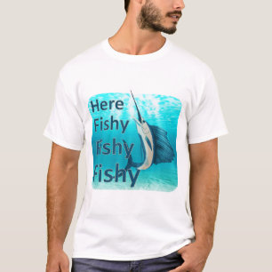 Camiseta Engraçado pesque aqui o Sailfish duvidoso duvidos