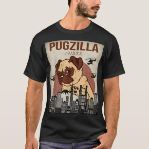 Camiseta Engraçado Pet Pajama Pug Dog Outfit Pugzilla Tee