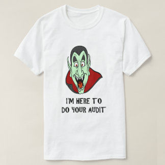 Camiseta Engraçado Piada de Táxi Vampiro Rosto IRS Auditori