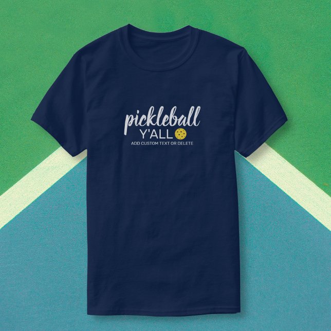 Camiseta Engraçado Pickleball Y'all, nome personalizado do  (Criador carregado)