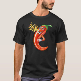 Camiseta Engraçado Picy Chili Em Fogo