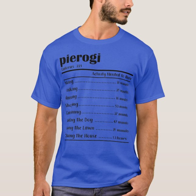 Camiseta Engraçado Pierogi Nutrição Fatos para Ação de Graç (Frente)