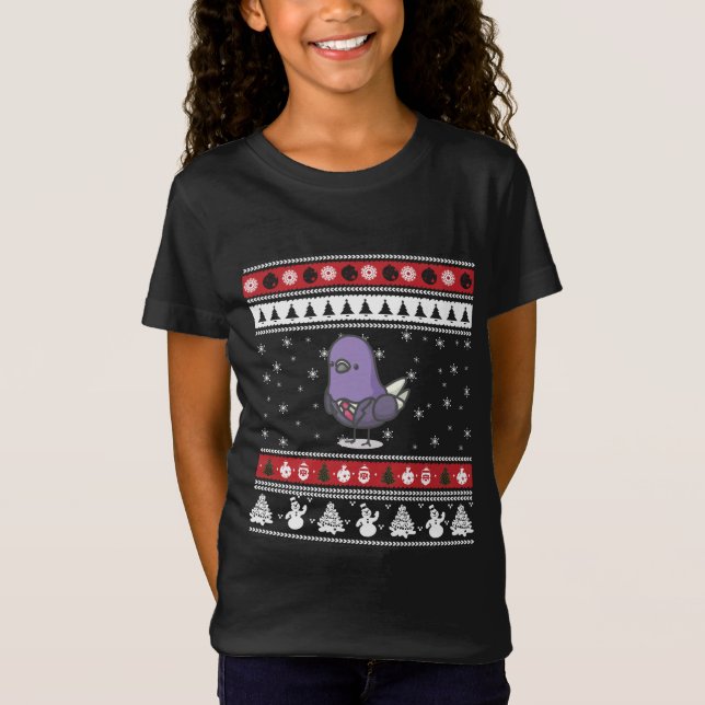 Camiseta Engraçado Pigeon Ugly Natal (Frente)