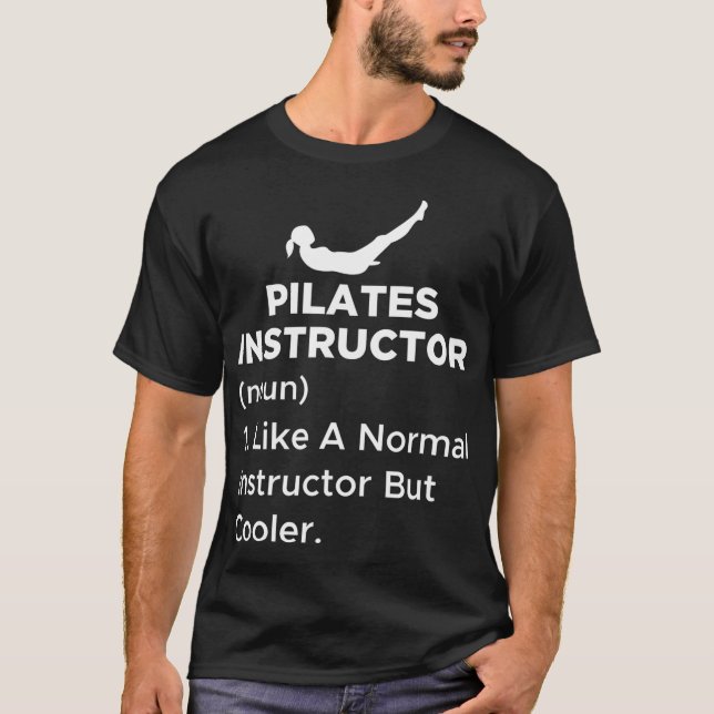 Camiseta Engraçado Pilates Definição De Instrutor Para Uma  (Frente)