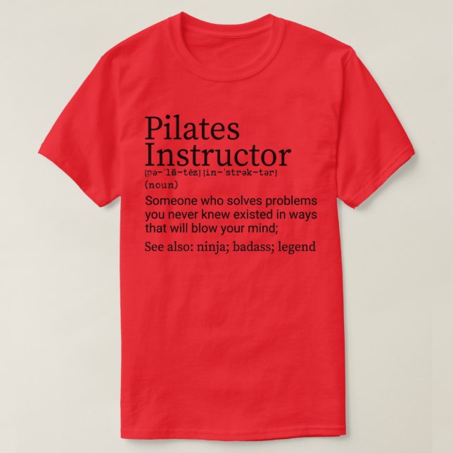 Camiseta Engraçado Pilates Instrutor Definition Pilates Ins (Frente do Design)
