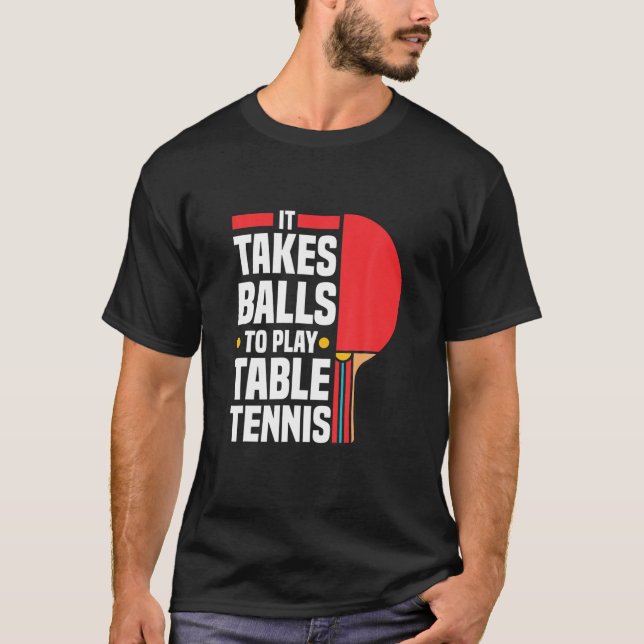 Camiseta Engraçado Ping Pong Lover Leva Bolas Para Tocar Me (Frente)