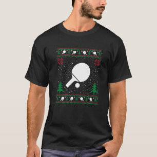 Camiseta Engraçado Ping Pong Santa Hat Feio Suor de Natal P