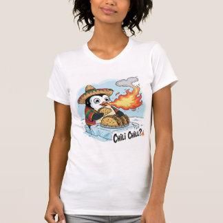 Camiseta Engraçado Pinguim Comendo Tacos-Camisa