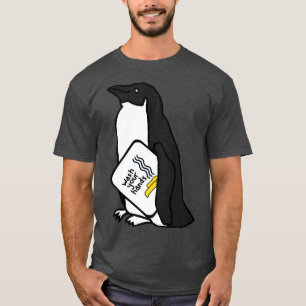 Camiseta Engraçado Pinguim Diz Lave Suas Mãos