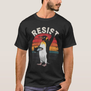Camiseta Engraçado Pinguim Resiste Protesto Contra Humor Ta