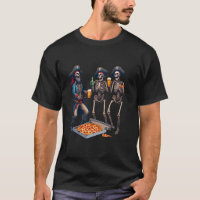 Engraçado Pirata Skeletons Bebendo Cerveja Comendo