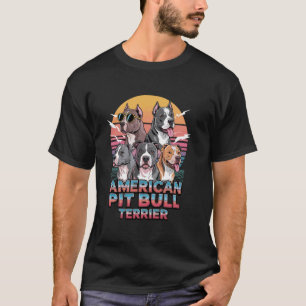 Camiseta Engraçado Pit Bull Terrier Americano Vintage dos a