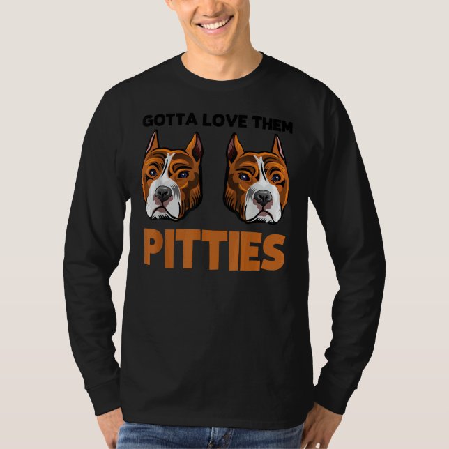 Camiseta Engraçado Pitbull Adorei-Los Bestiçando-Os (Frente)