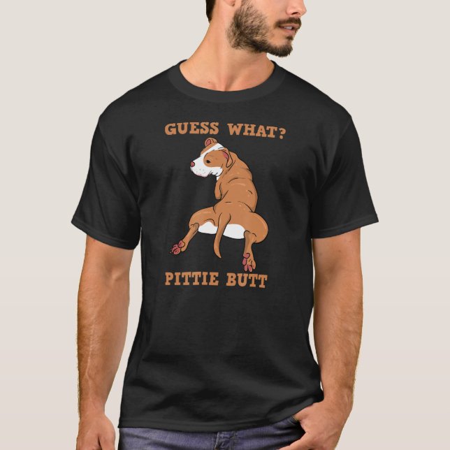 Camiseta Engraçado Pitbull Eu Acho Que Bumbum Pittie Eu Can (Frente)